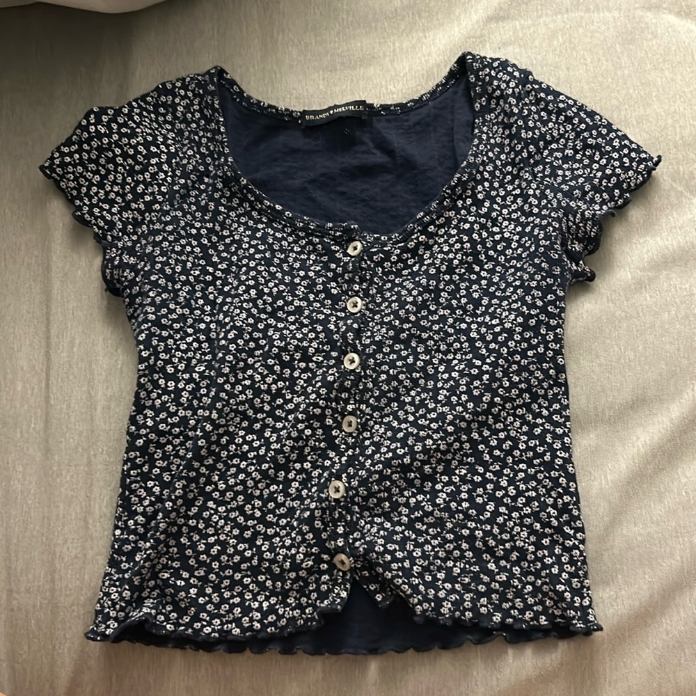 Brandy Melville button up shirt Zelly crop top